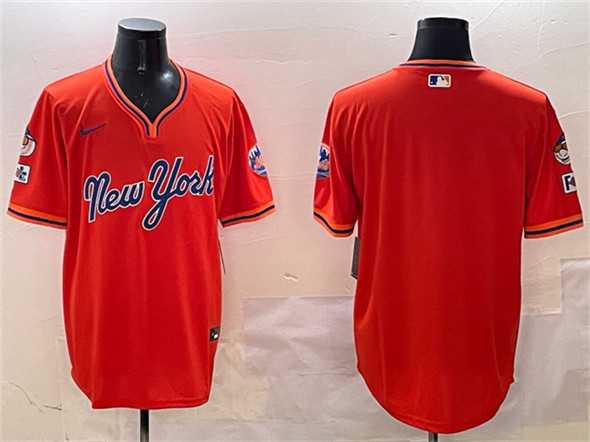 Mens New York Mets Blank Orange 2025 Spring Training Stitched Jersey->new york mets->MLB Jersey